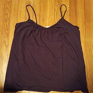 Purple Spaghetti Strap Top with V-neck Ruching